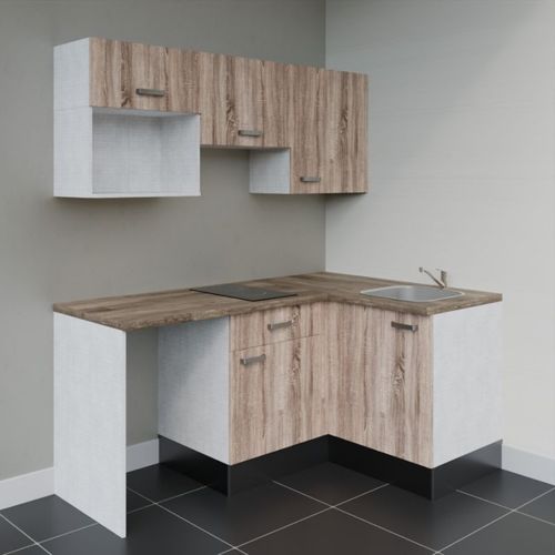 Kitchenette Ka03 - Bois - Plan Stratifié Bois - Crédences : Non - Evier