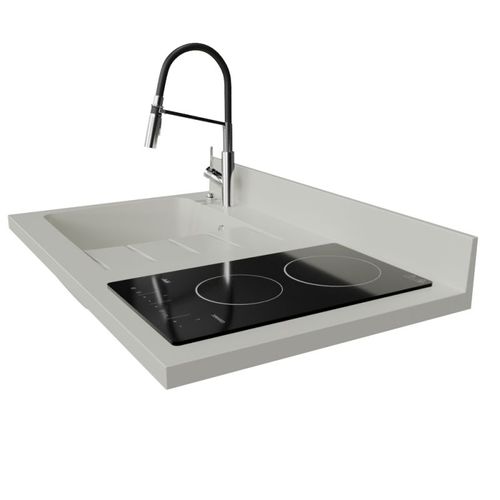 Plan Monobloc évier à Gauche 100 Cm - Snova - Plaque De Cuisson : Vitrocéramique