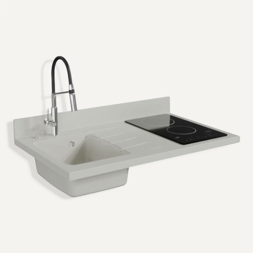 Plan Monobloc évier à Gauche 100 Cm - Snova - Plaque De Cuisson : Vitrocéramique