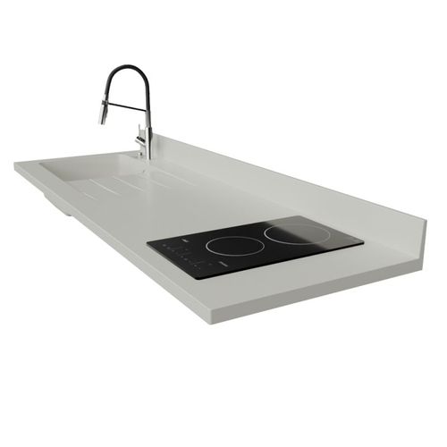 Plan Monobloc évier à Gauche 180 Cm - Snova - Plaque De Cuisson : Vitrocéramique