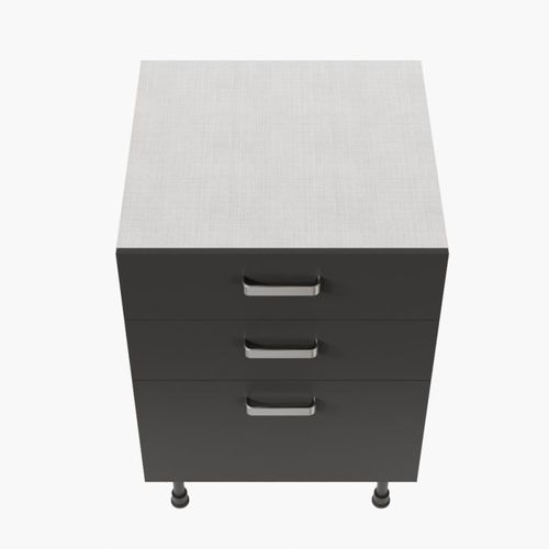 Meuble De Cuisine Bas Casserolier - 60 Cm - Noir