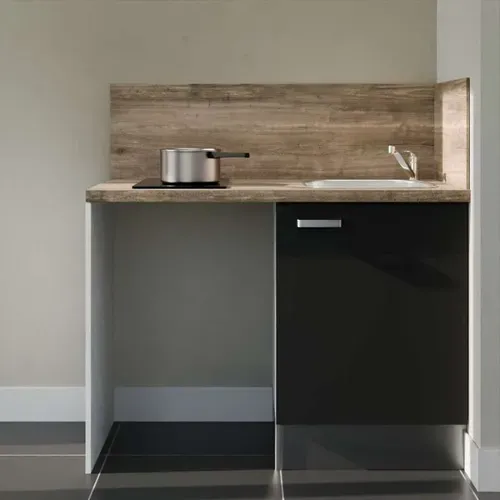 Kitchenette K08l-pt - 120 Cm Avec Plan De Travail Et évier