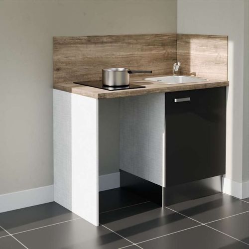 Kitchenette K08l-pt - 120 Cm Avec Plan De Travail Et évier