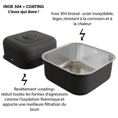 Kitchenette K20l-pt - 180 Cm Avec Plan De Travail Et évier