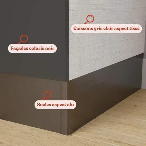 Kitchenette K20l-pt - 180 Cm Avec Plan De Travail Et évier