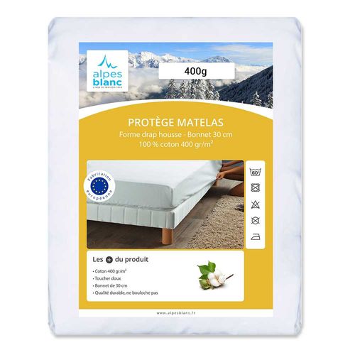 Protège Matelas 200x200 400 G/m2 Forme Drap Housse