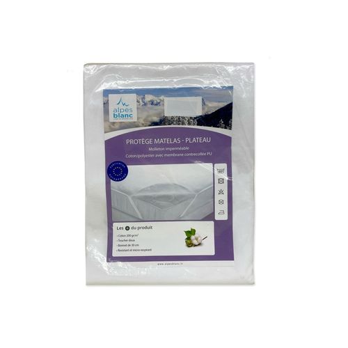 Protège Matelas Imperméable Molleton Coton 200g/m² 90x190 Cm Plateau
