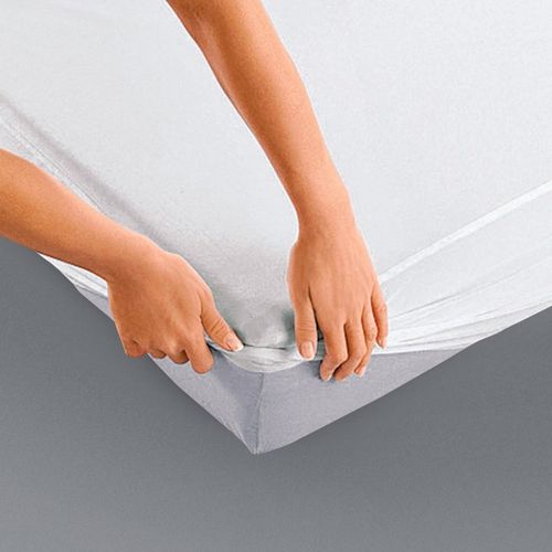 Protège Matelas Molleton Coton 200g/m² Imperméable 2x90x200 Cm - Forme Drap Housse Spéciale Lit