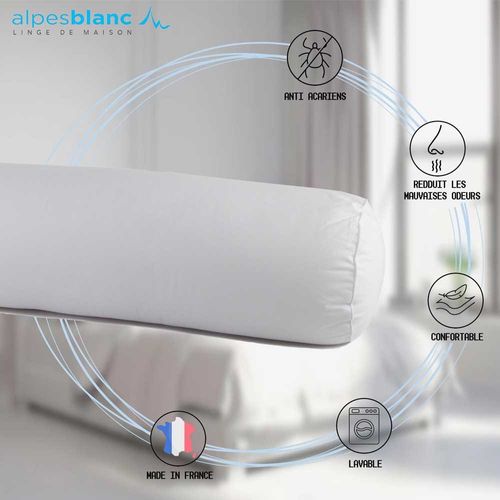 Traversin 140 Cm - Anti-acariens Et Anti-bactériens - Confort Moelleux - Enveloppe 100% Coton -