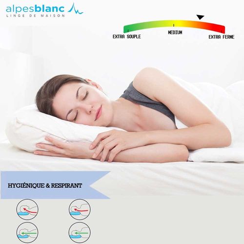 Oreiller En Plumes 65x65cm - Fabriqué En France – Garnissage 100% Plumettes – Enveloppe Antiacariens