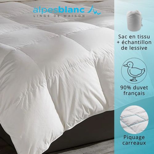 Couette Naturelle 140x200 90% Duvet Tempérée - Fabrication Française