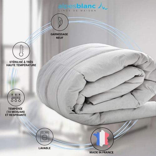 Couette Naturelle 140x200 90% Duvet Tempérée - Fabrication Française