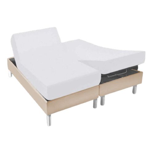 Protège-matelas Molleton 200g 2x70x190 Cm Spécial Lit Articulé Tête Et Pieds Relevables