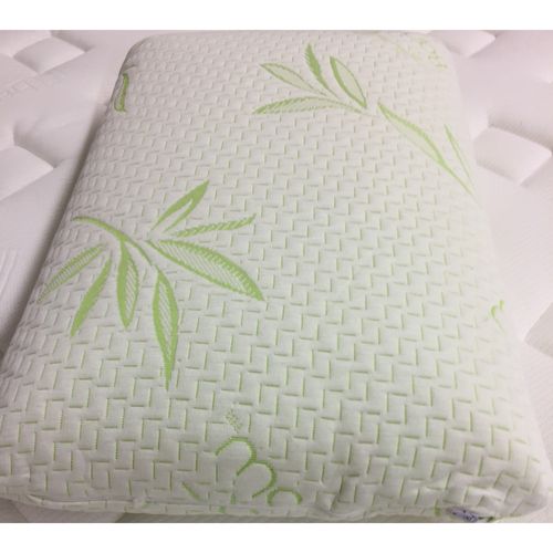 Oreiller Mémoire De Forme Visco 40x60 Cm – Forme Rectangulaire Ergonomique – Enveloppe En Bambou