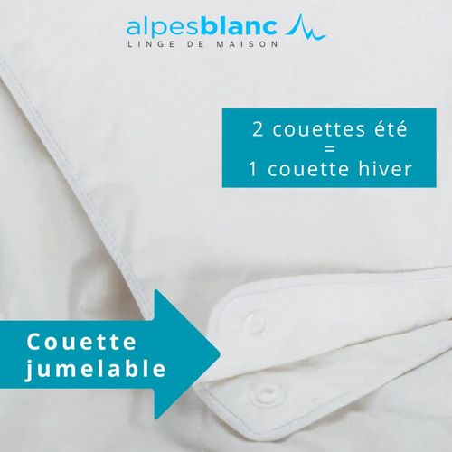 Couette 240x260 Naturelle 4 Saisons En Duvet Jumelable - Alpes Blanc