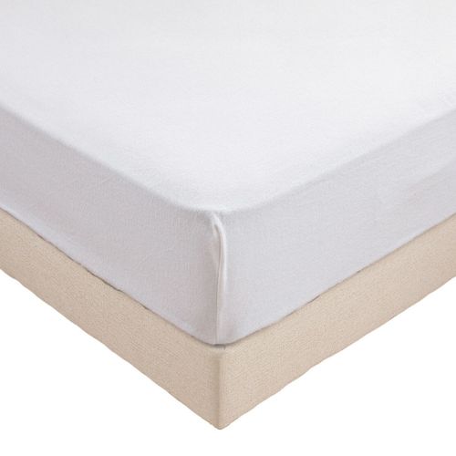Protège Matelas Coton 90x200 Cm Forme Drap Housse - Molleton Doux 200g/m², Bonnet 30 Cm, Fibre