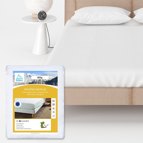 Protège Matelas Coton 400g/m²  140x200