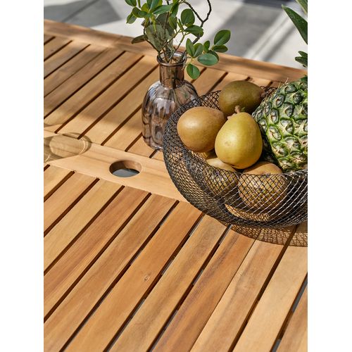 Table De Jardin 8 Places Alu Anthracite - Acacia - Gris Anthracite - Orsino