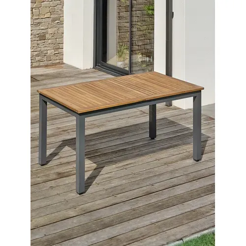 Table De Jardin 8 Places Alu Anthracite - Acacia - Gris Anthracite - Orsino