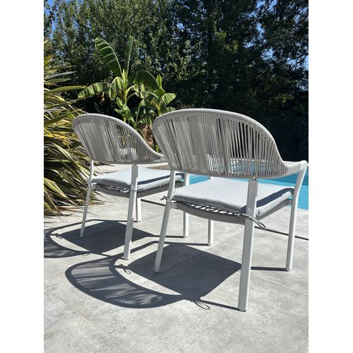 Lot De 2 Fauteuils De Jardin - Blanc - Abella