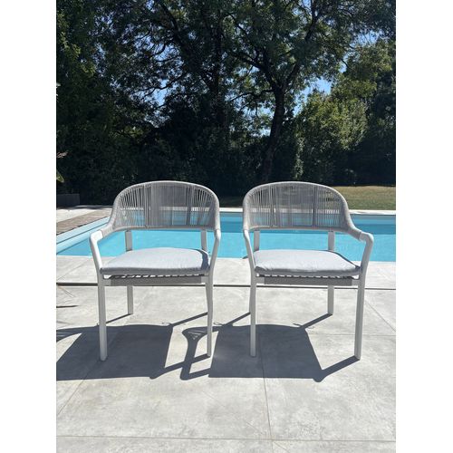 Lot De 2 Fauteuils De Jardin - Blanc - Abella