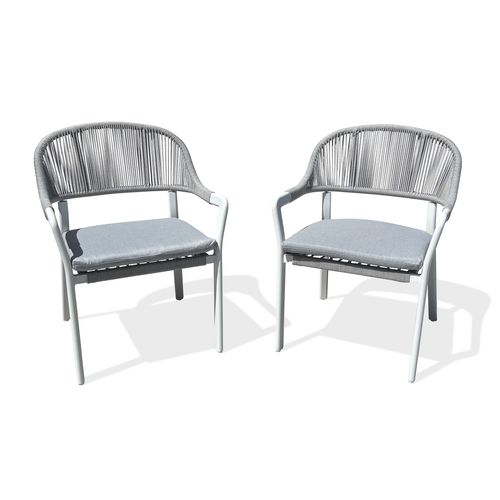 Lot De 2 Fauteuils De Jardin - Blanc - Abella