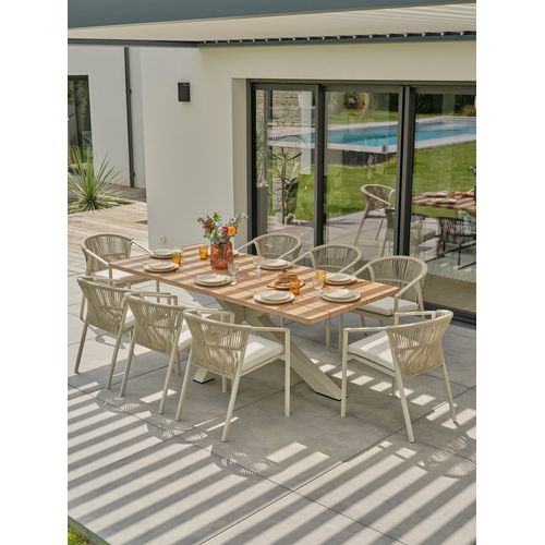 Ensemble Repas De Jardin 8 Places - Grège - Grège - Kelia