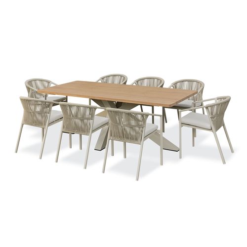 Ensemble Repas De Jardin 8 Places - Grège - Grège - Kelia