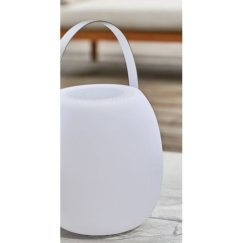 Lampe-enceinte Bluetooth Sans Fil Avec Poignée En Métal - Blanc - Aurea