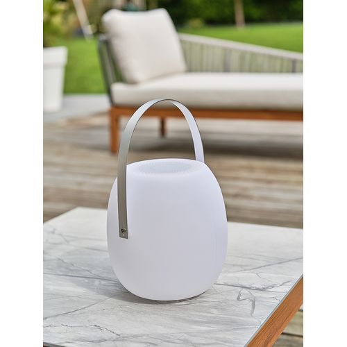 Lampe-enceinte Bluetooth Sans Fil Avec Poignée En Métal - Blanc - Aurea