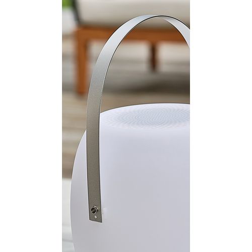 Lampe-enceinte Bluetooth Sans Fil Avec Poignée En Métal - Blanc - Aurea