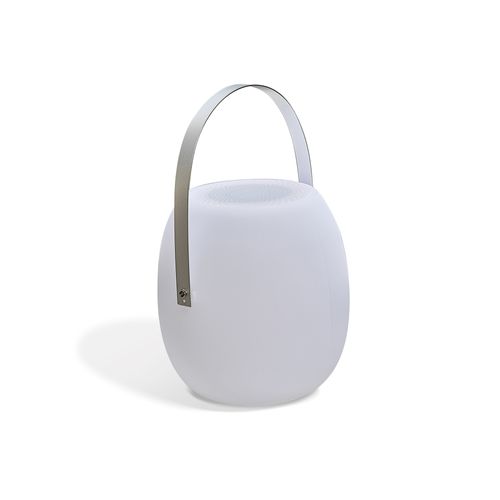 Lampe-enceinte Bluetooth Sans Fil Avec Poignée En Métal - Blanc - Aurea