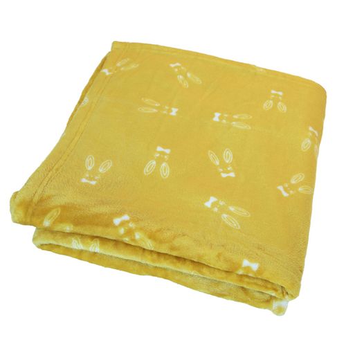 Couverture Bébé Aux Impressions De Lapins - 100x150 Cm - Jaune