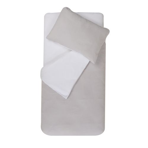 Parure De Couette Bicolore Pour Enfant - 75x120 Cm - Gris Clair