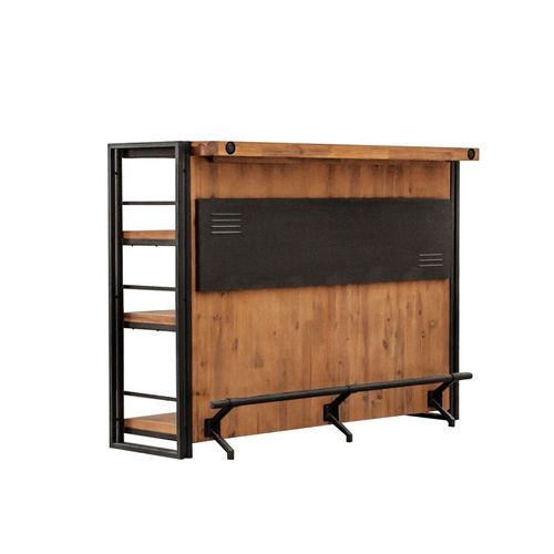 Bar Industriel Comptoir 140 Cm En Bois D'acacia Et Métal - Workshop
