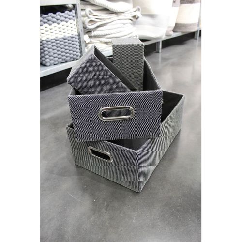 Set 5 Boites De Rangement Avec Couvercle Gris - Fun