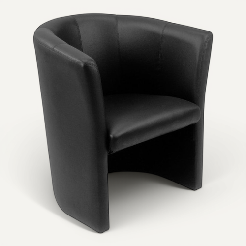 Fauteuil Cabriolet Arrondi En Simili Noir Design Contemporain - Cabri