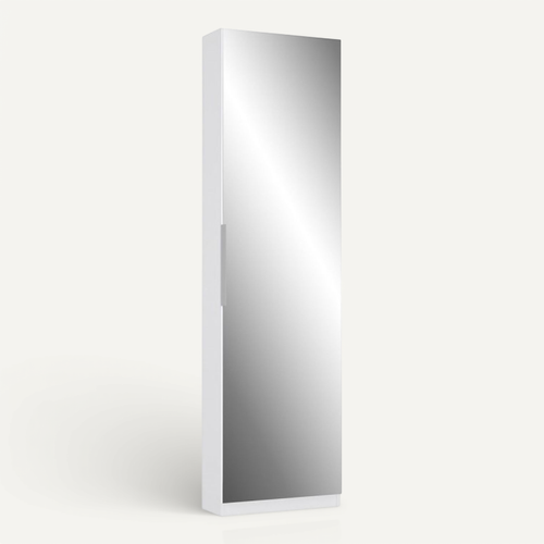 Meuble à Chaussures Blanc Avec Miroir Pour 12 Paires - Dino