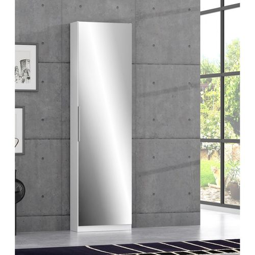 Meuble à Chaussures Blanc Avec Miroir Pour 12 Paires - Dino