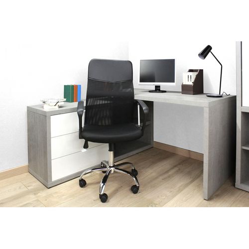 Fauteuil De Bureau En Mesh Noir Et Métal Chromé Avec Roulettes - Soft