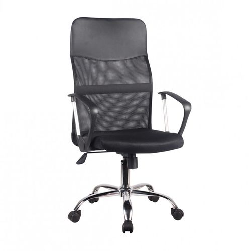 Fauteuil De Bureau En Mesh Noir Et Métal Chromé Avec Roulettes - Soft