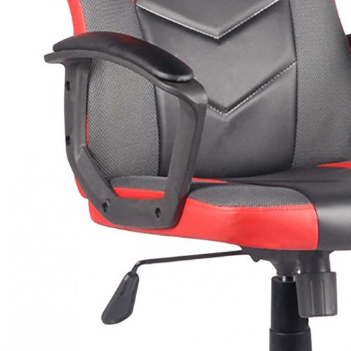 Fauteuil Gaming En Simili Noir Et Rouge Et Assise Réglable - Alpha