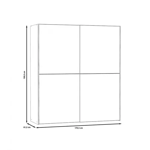 Armoire 2 Portes Coulissantes 5 Tablettes Gris Foncé Miroir - Jeik