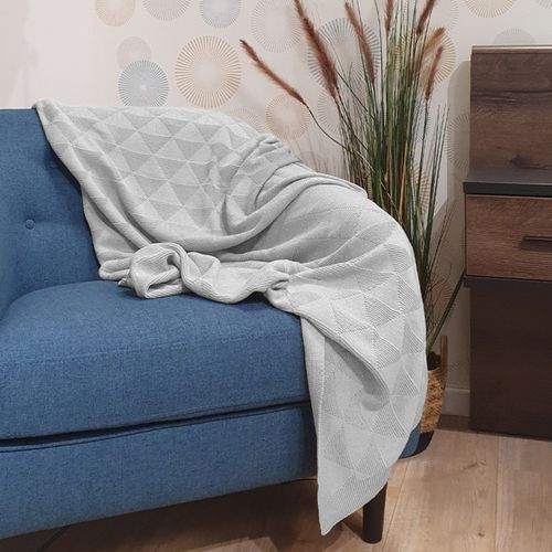 Plaid Bébé Tricot En Coton Gris Clair 100 X 150 Cm - Trixie 6767