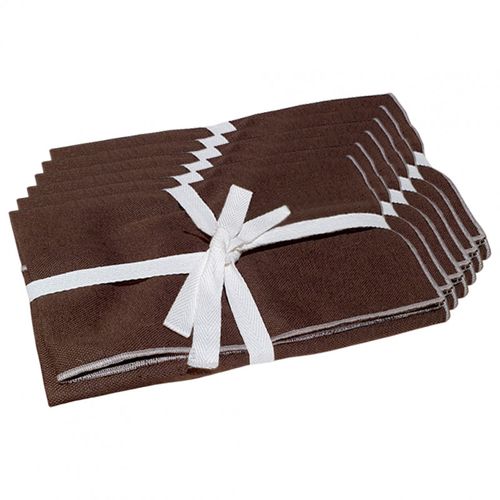 Lot De 6 Sets De Table, Lin Et Coton Brun 36 X 48 Cm - Constella 9048