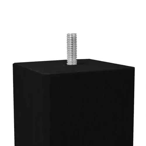 Lot De 4 Pieds De Meuble Noir 15x6 Carré Bois De Hêtre - Pieds De Lit