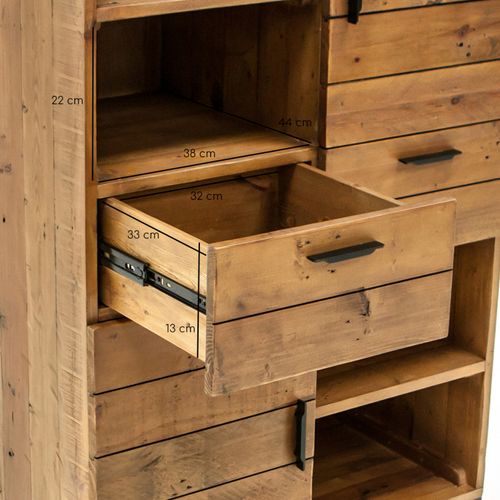 Meuble étagère Rangements Bois Rustique Et Métal Industriel - Factory