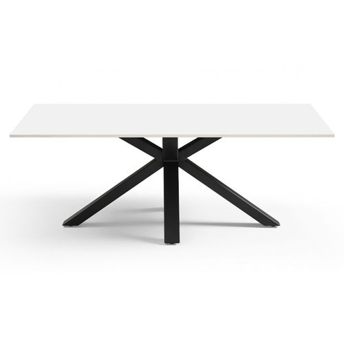 Table Basse 120x60 Cm Céramique Blanc Pied Croix - Oregon 04