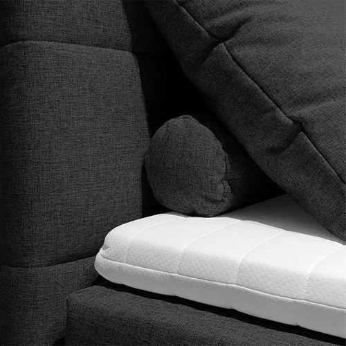 Lit Boxspring 160x200 Cm Anthracite + Matelas Et Surmatelas - Aisha
