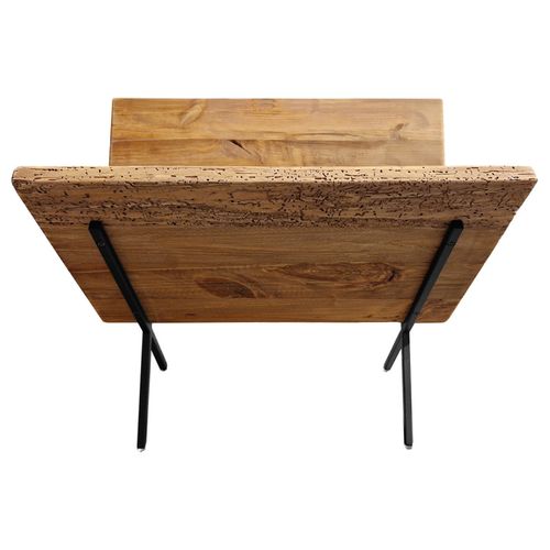 Porte-revues En Bois Recyclé Et Pieds Filaires En Métal Noir - Chalet